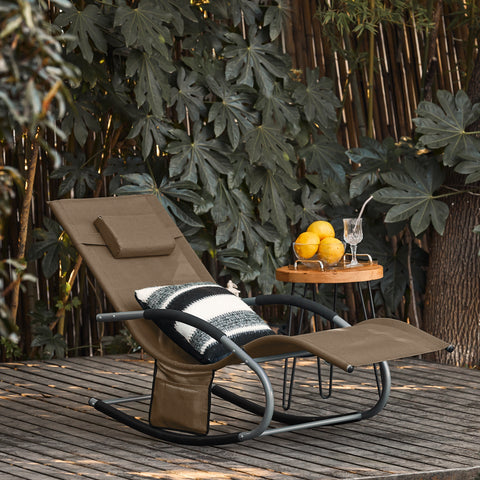 SoBuy OGS28-BRx2, Set of 2 Outdoor Garden Rocking Chair Sun Lounger