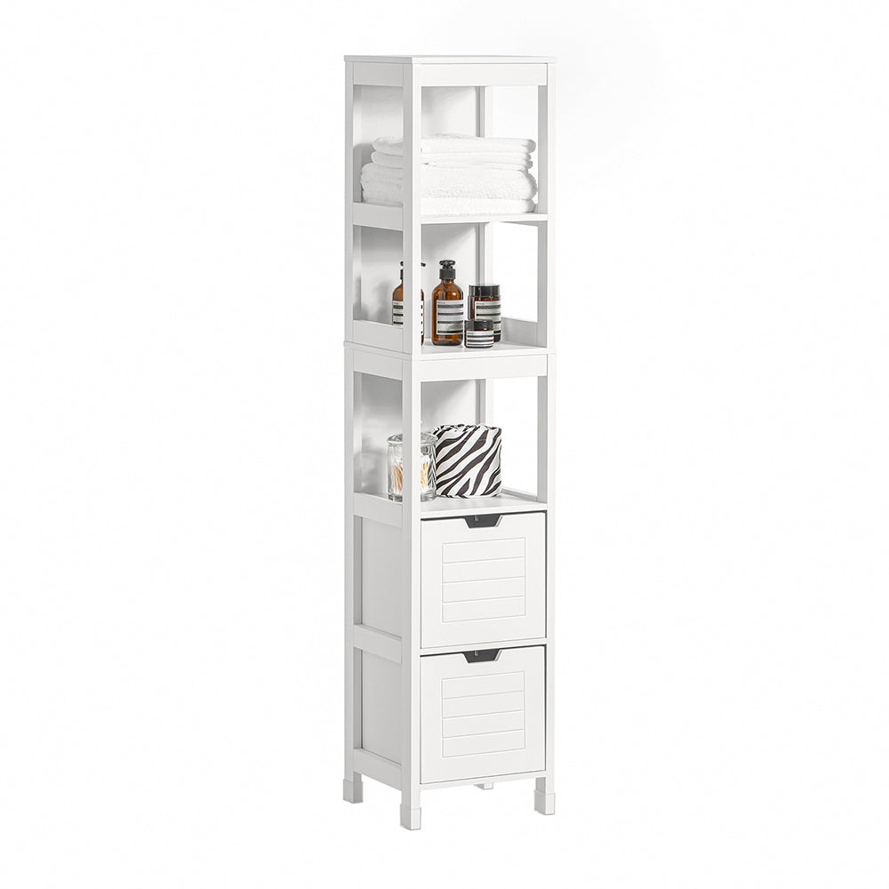 SoBuy FRG126-W, White Tall Bathroom Storage Cabinet with 3 Shelves and ...